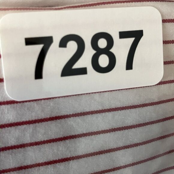 Barbour Shirt‎ Mens XL Red White Stripe Dress Tartan Collared Button Down - Picture 9 of 9